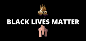 Black Lives Matter and Multi-skin toned Fists up in protest